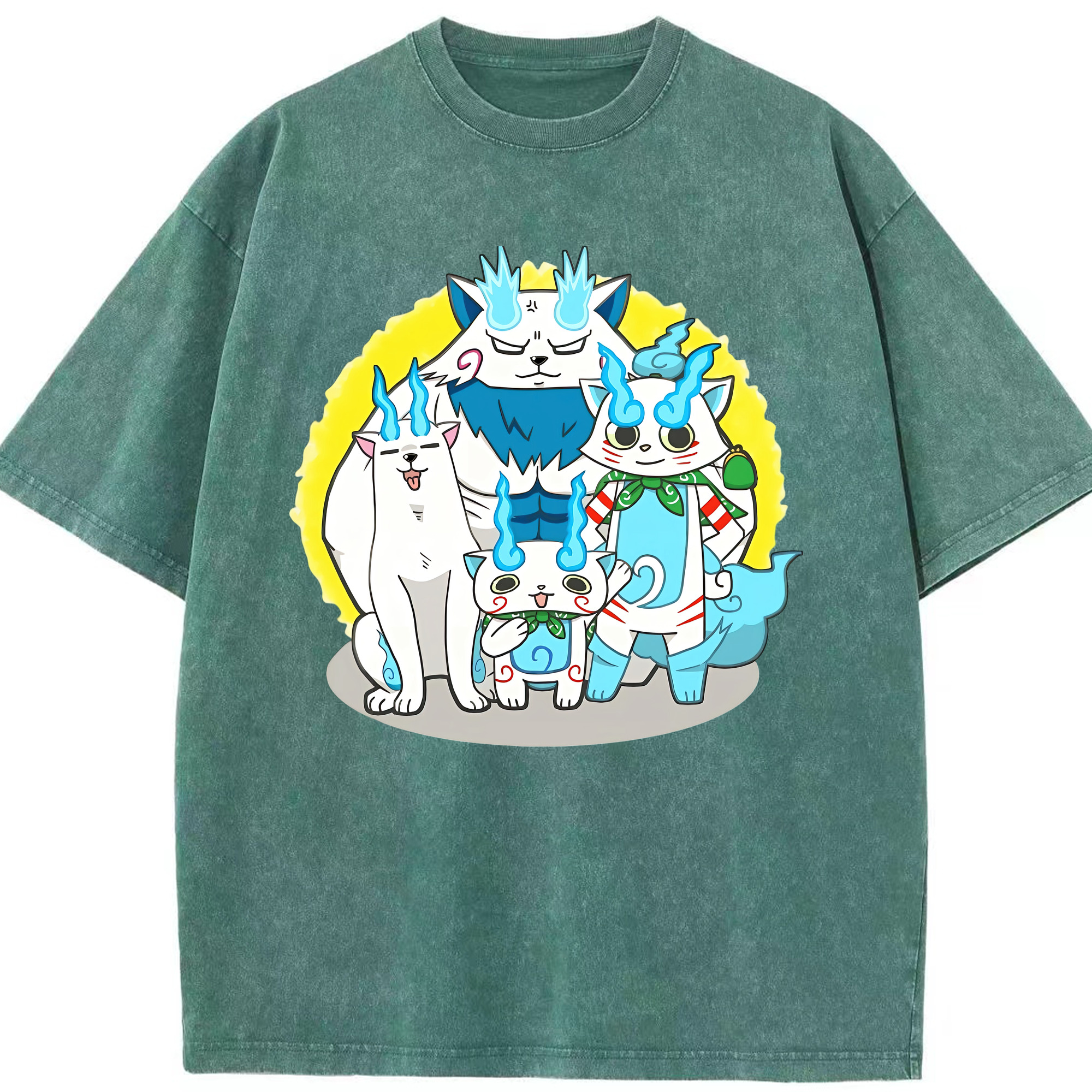 （画像用） 妖怪ウォッチ Yo-kai Watch 綿100% ヴィンテージ風 半袖Tシャツ（フロントプリント）